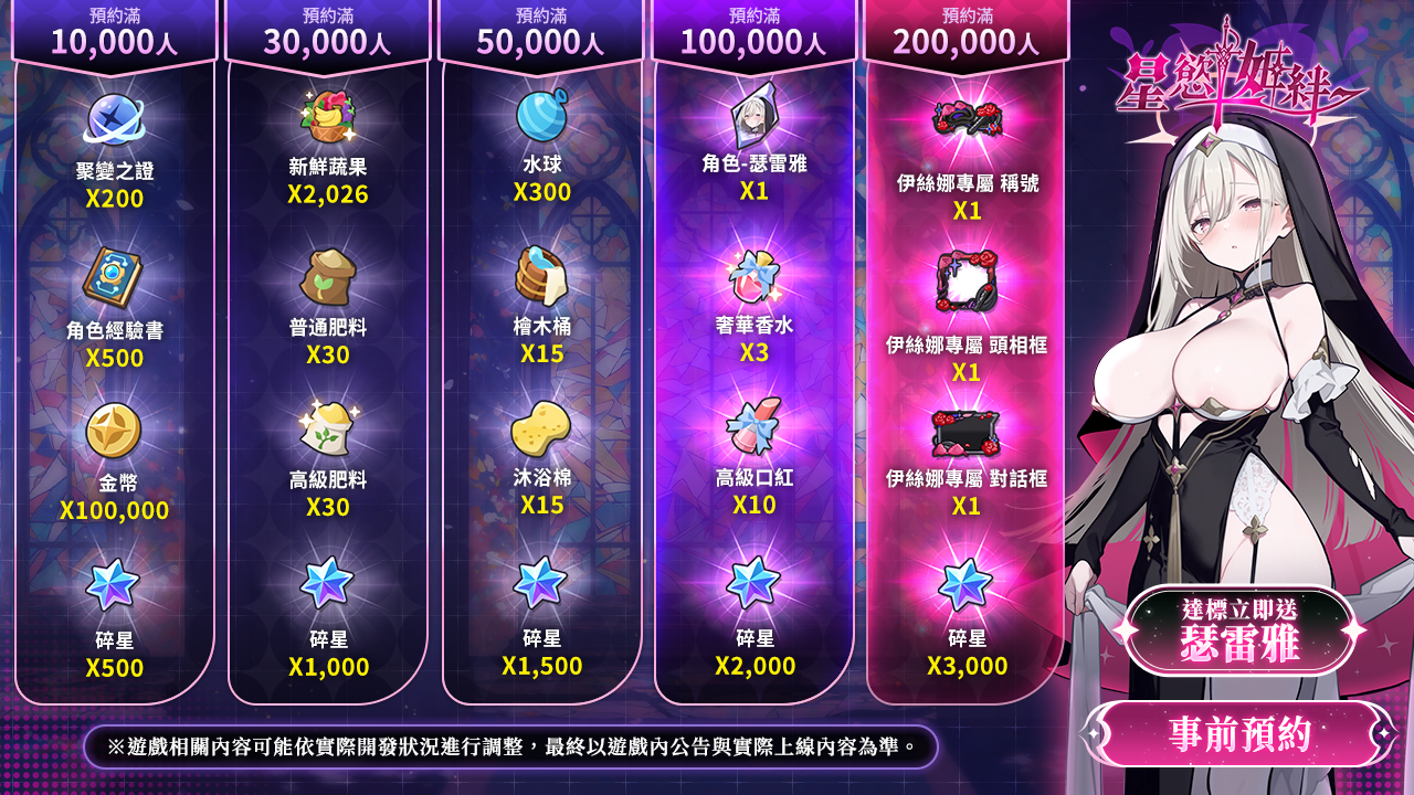 全新成人手遊《星慾姬絆》預註冊解禁！指尖滑過星際，解開聖修女「瑟雷雅」的禁忌之絆